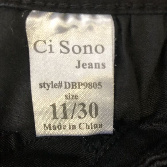 Ci Sono Denim Collection Black Women's Distressed Jeans Size 11 - Picture 12 of 15